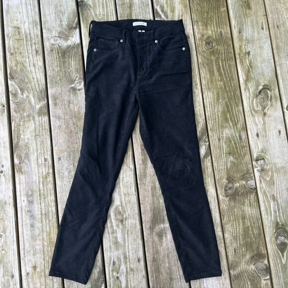 Good American Good Legs Crop Black Pants Jeans 6/28 - Picture 1 of 8